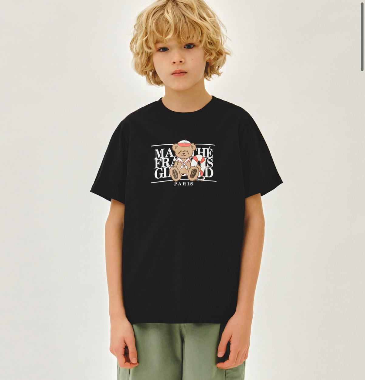 Ⓜ️ fg kids款 bear classic logo tee 折扣優惠 白/淺黃 / 黑 Size 100-150