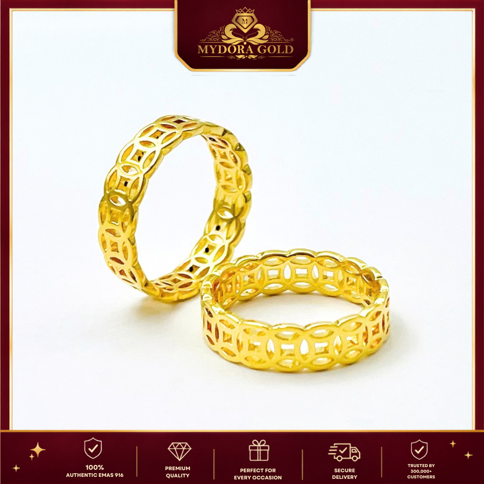 MYDORA Cincin Belah Rotan Money Catcher(5G) l EMAS 916/22K