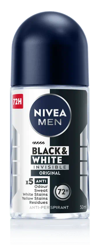 NIVEA FOR MEN Deodorant Roll On 50ml Black And White Invisible Original