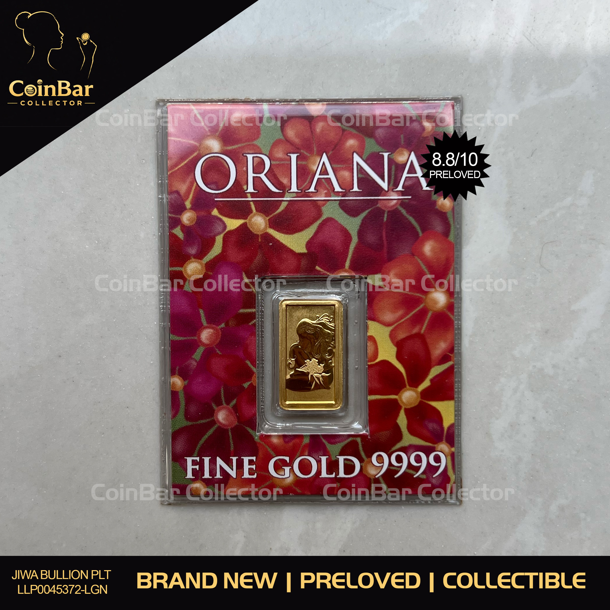 (SN2489) PERTH MINT RARE Vintage Oriana 1g 🇦🇺 Australia Gold Bar Emas 999.9 女神