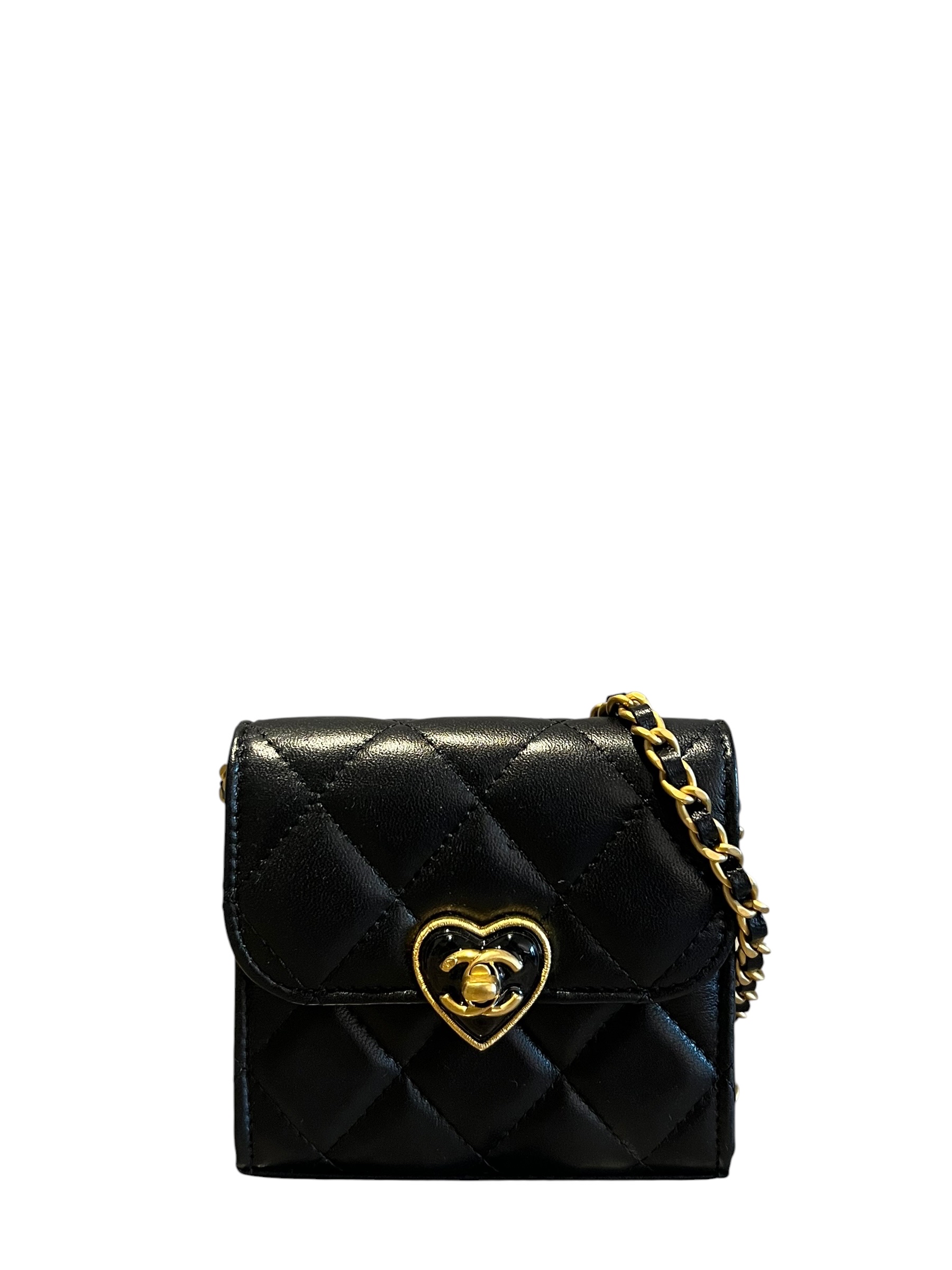 Pre-Owned CHANEL Coco Love CC Heart Clutch with Chain Mini / Product Code: T52101