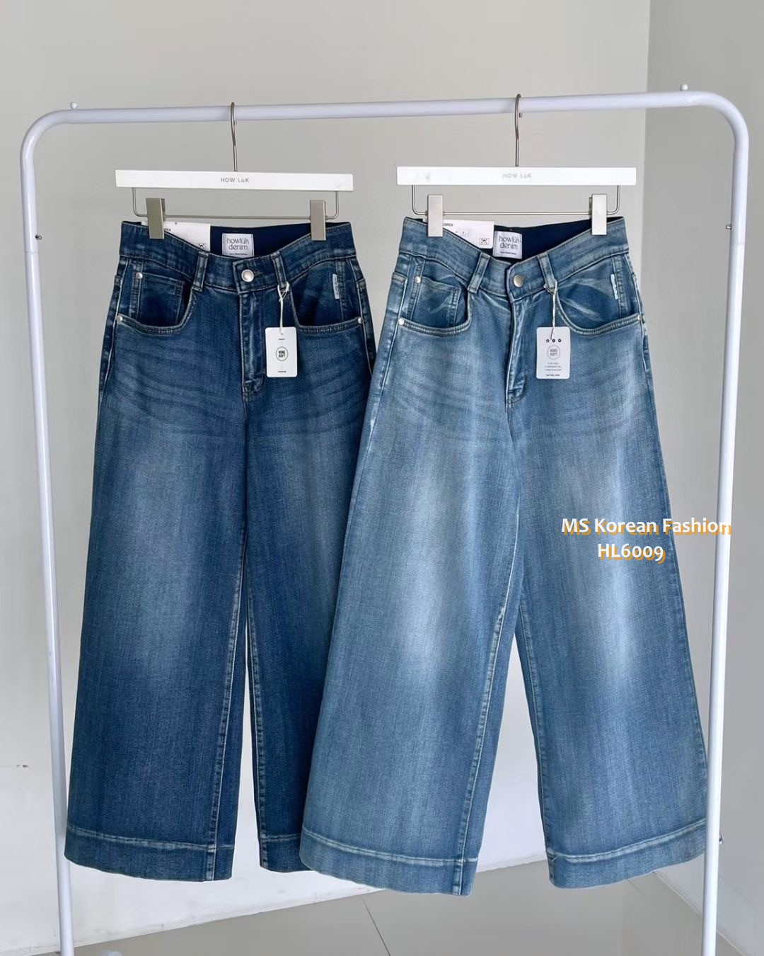 HL6009 韓國🌼Howluk靚洗水九分闊筒牛