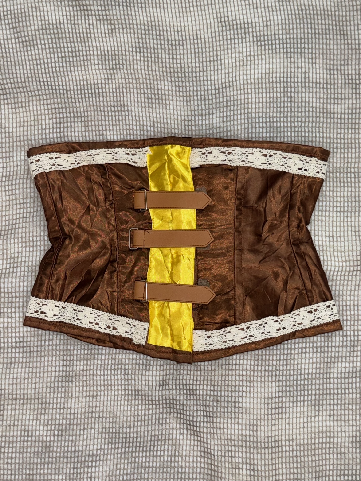  Vintage Satin Lace-Up Corset Top