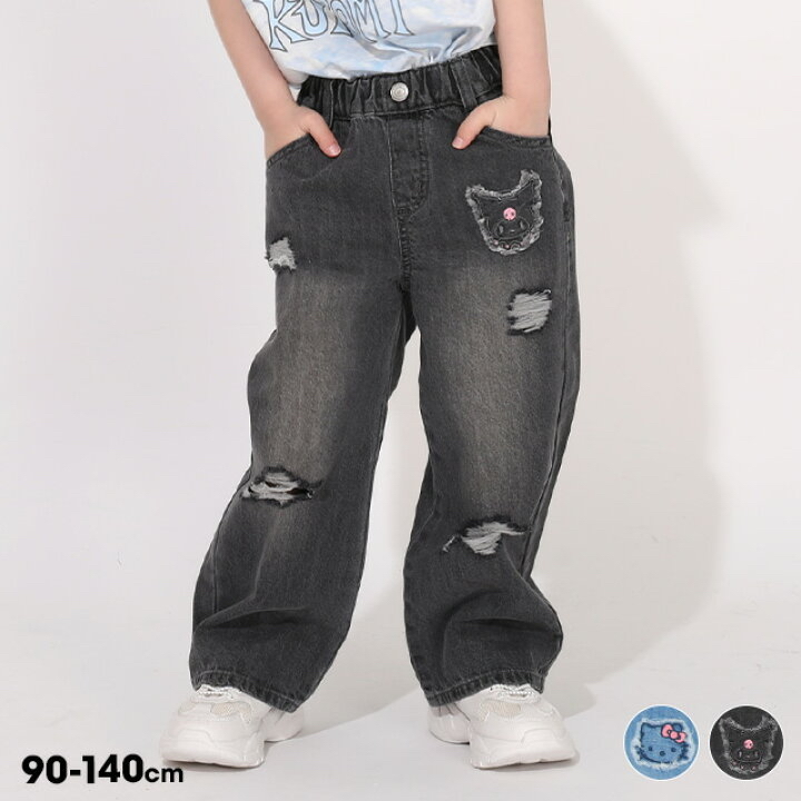 🇯🇵預訂 日本直送🇯🇵Babydoll x Sanrio系列兩色人物刺繡貼花闊腳牛仔褲