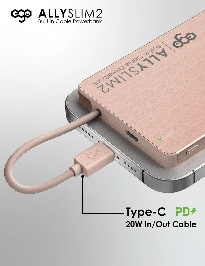 香港行貨 EGO AllySlim2@ 5000mAh 磁吸移動電源 - 鈦色 GOLD 