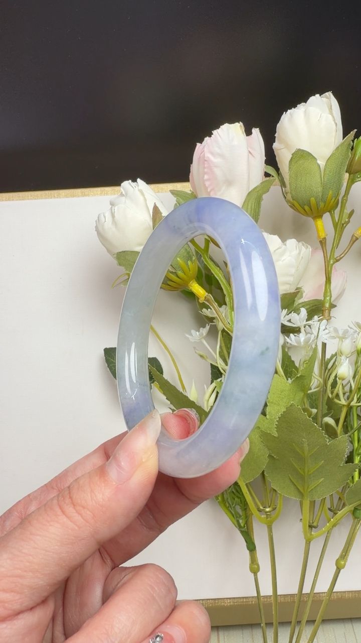 54圈口冰莫奈翡翠手镯 opt 54-8.5-8.5mm