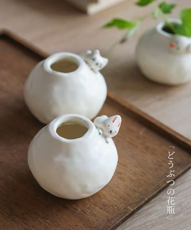日本製可愛動物陶瓷小花瓶| 日樂zakka和風雜貨