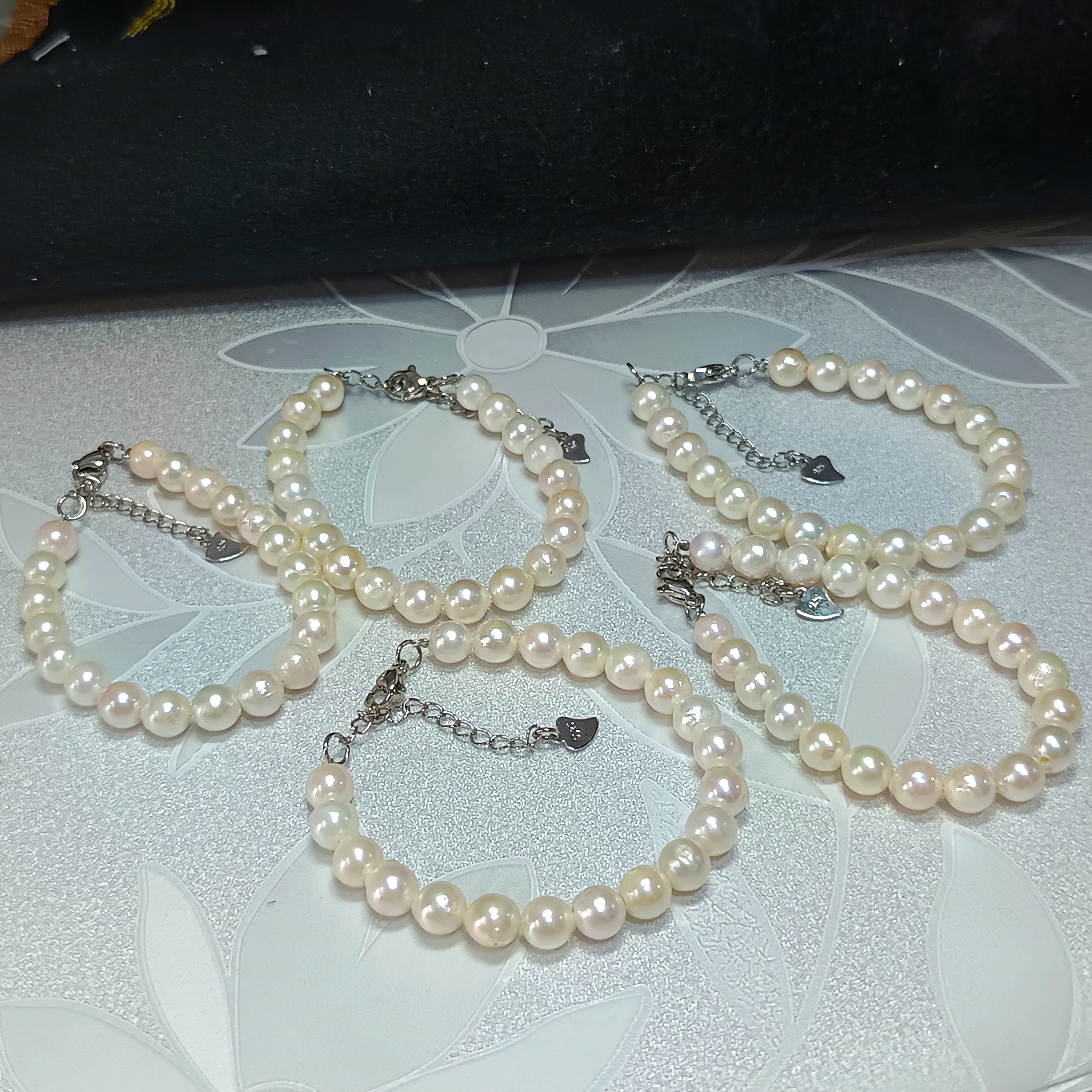 特價品‼️近正圓強光日本akoya微微糖果色海水珍珠注白金尾鍊扣手鍊