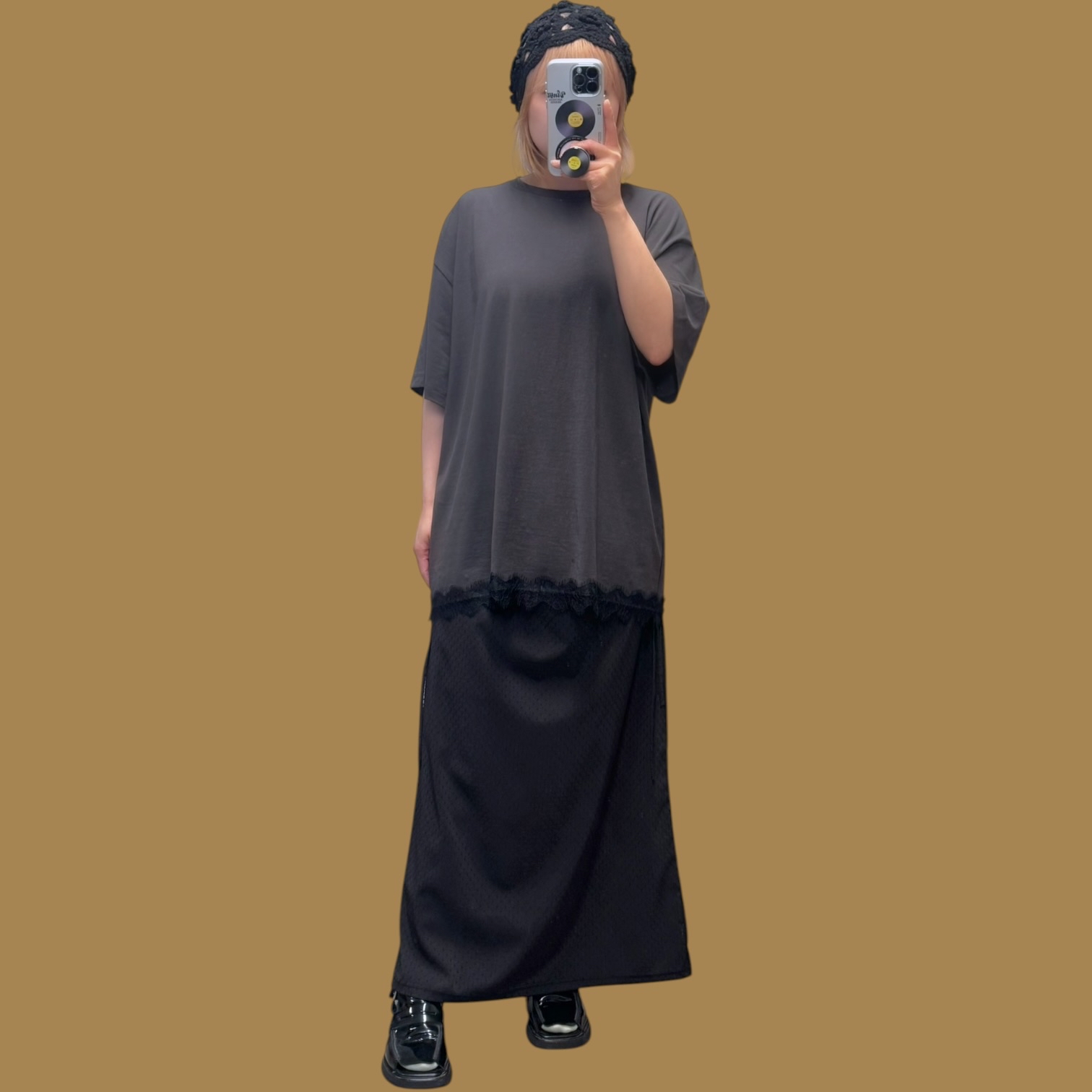 221343 側開叉長裙