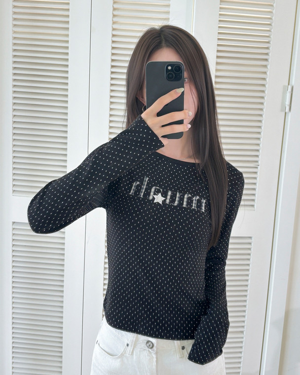 MuahMuah BOATNECK LOGO PATCH DOT LONG SLEEVE