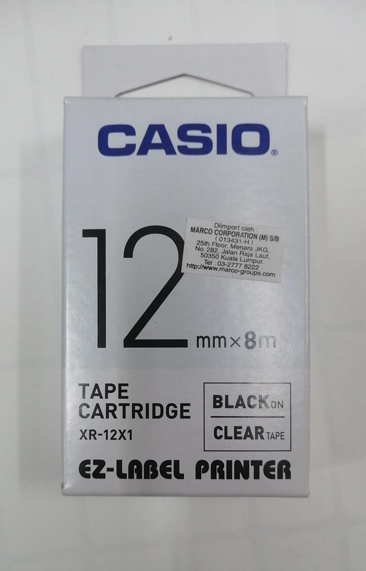 CASIO ORIGINAL GENUINE 12MM EZ LABEL TAPE FOR KL-120 KL-130 KL-820 KL-60 KL-HD1 KL-8400 KL-G2
