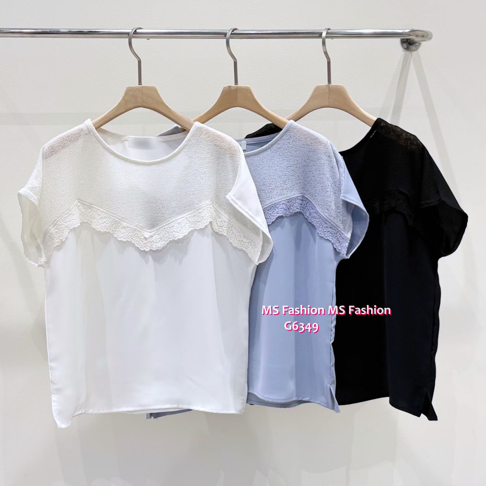 G6349 靚料拼lace top