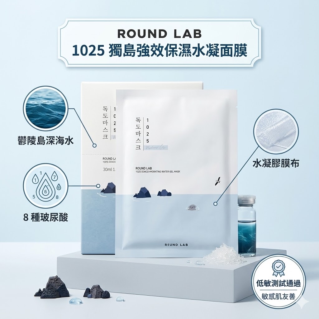 ROUND LAB 1025 獨島強效保濕水凝面膜