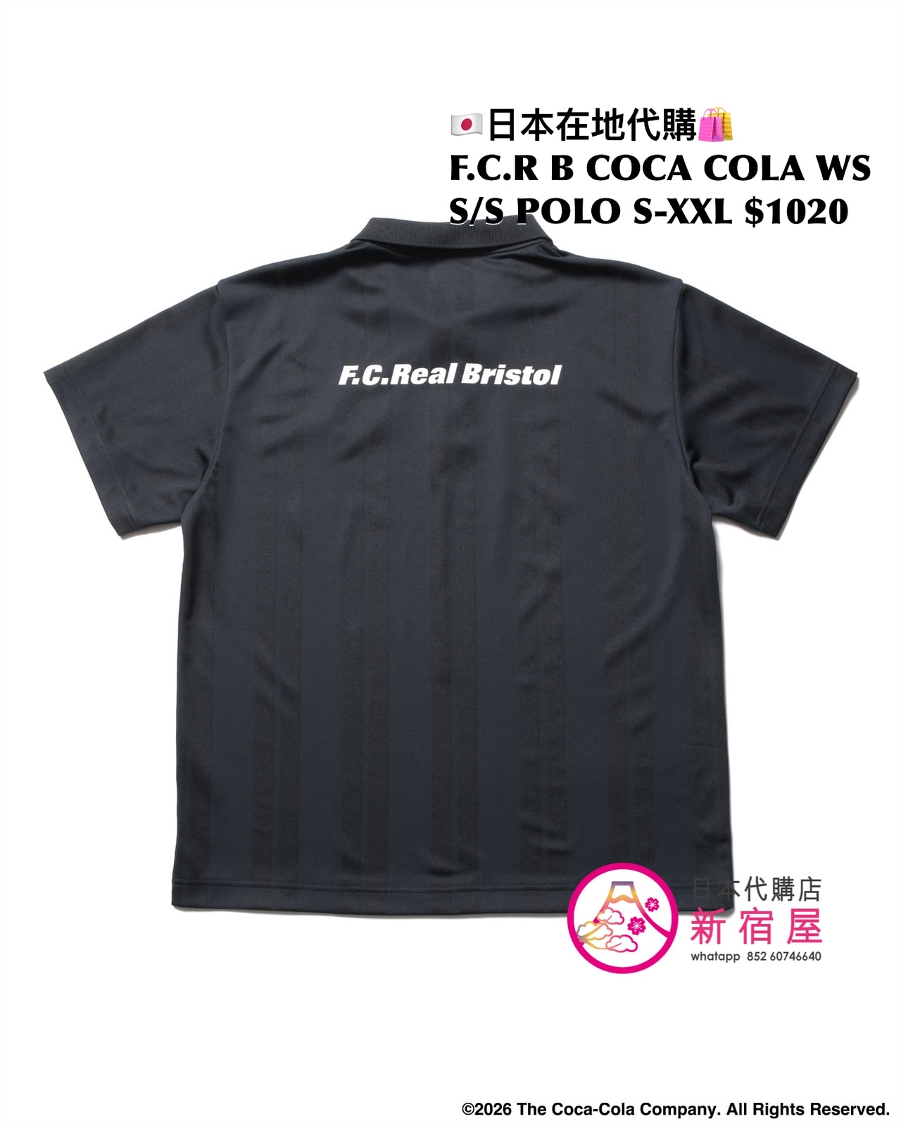 F.C.REAL BRISTOL x COCA COLA WEAVE STRIPE S/S POLO  