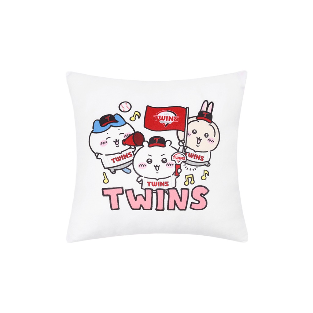 《Pre-Order》Square Cushion (WHITE/PINK)｜韓國 Chiikawa 吉伊卡哇 X LG Twins 棒球隊商品 第三彈 (26CKW17-P)