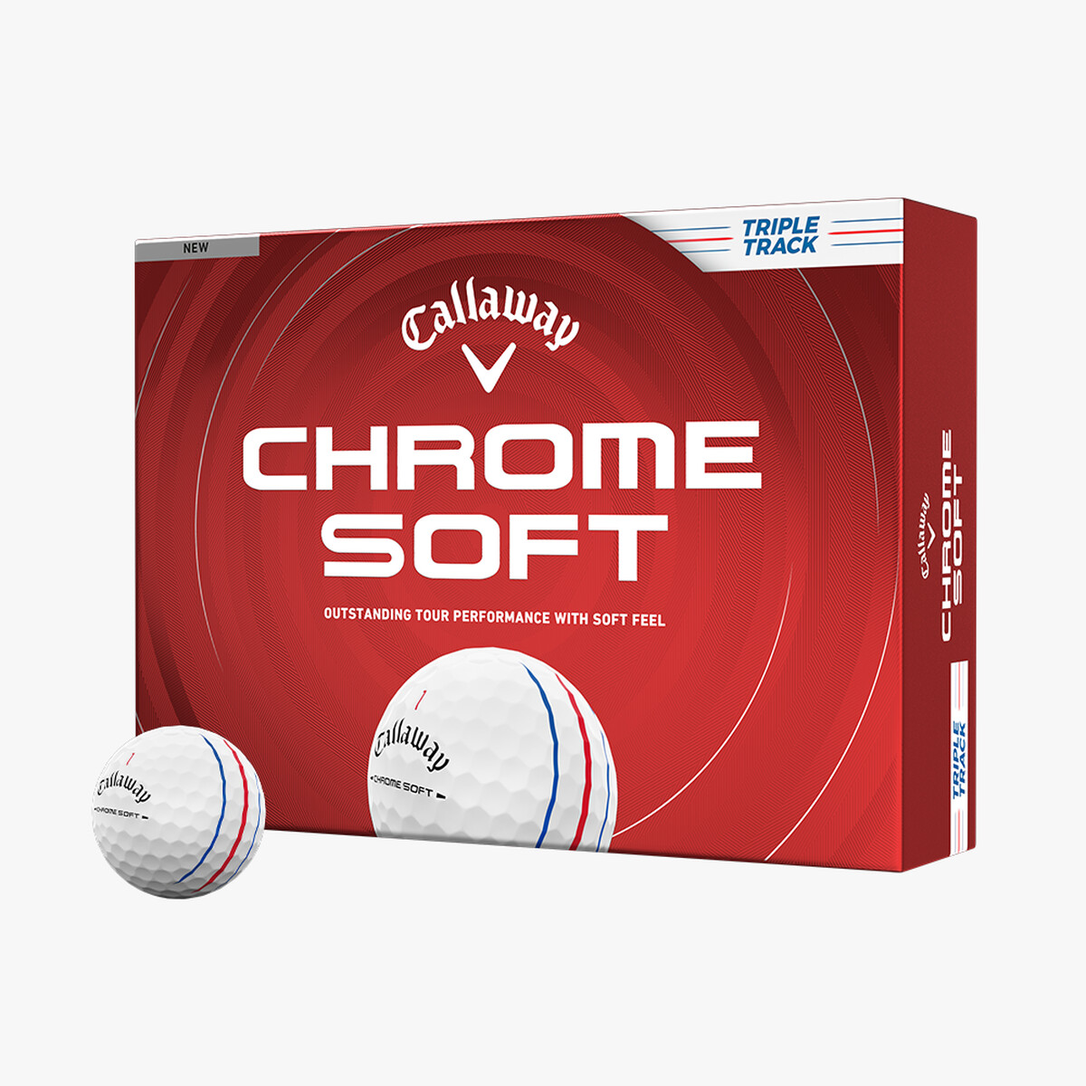 CALLAWAY CHROME SOFT TRIPLE TRACK 四層球- 白色
