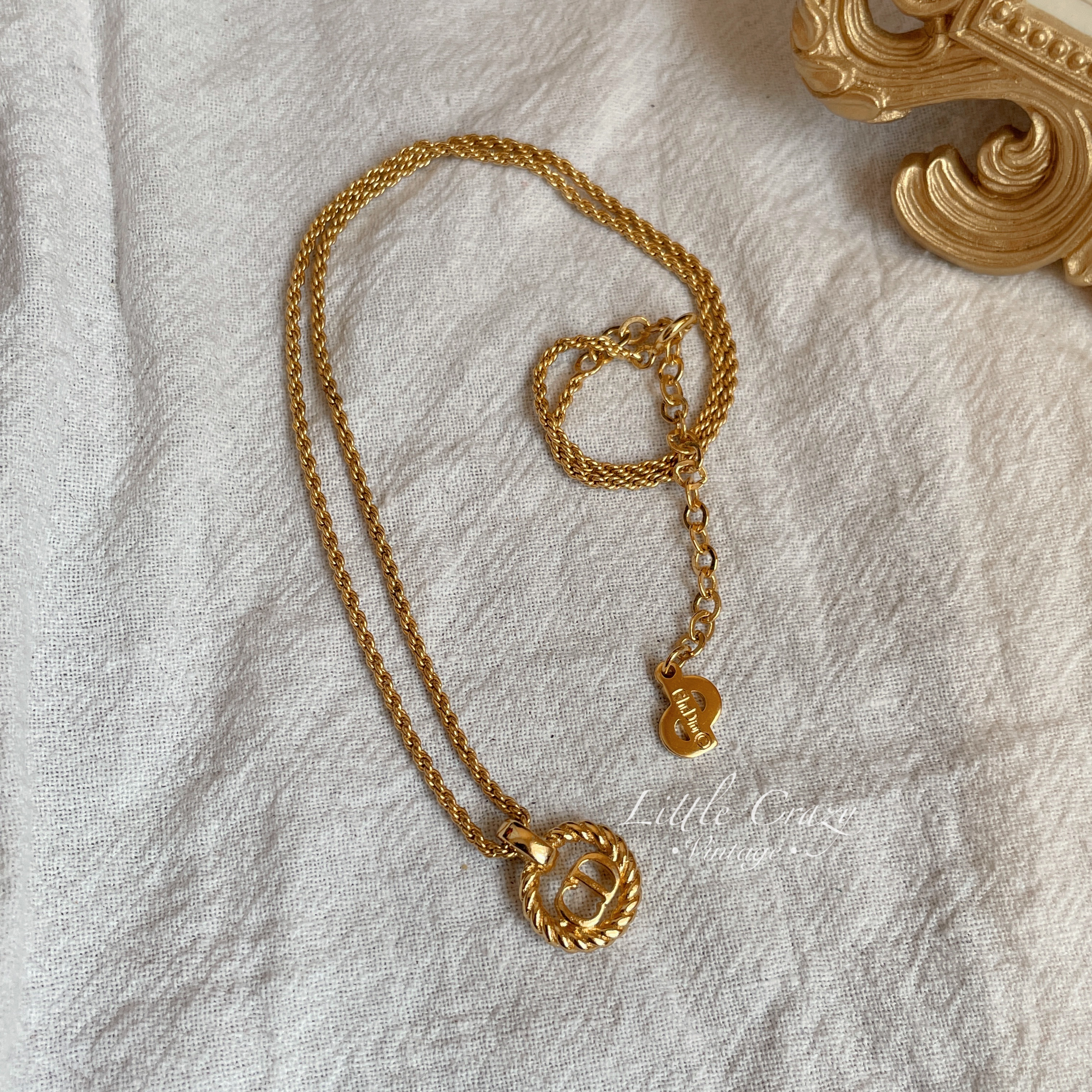 超美品Dior vintage CD necklace GP | Little Crazy Vintage