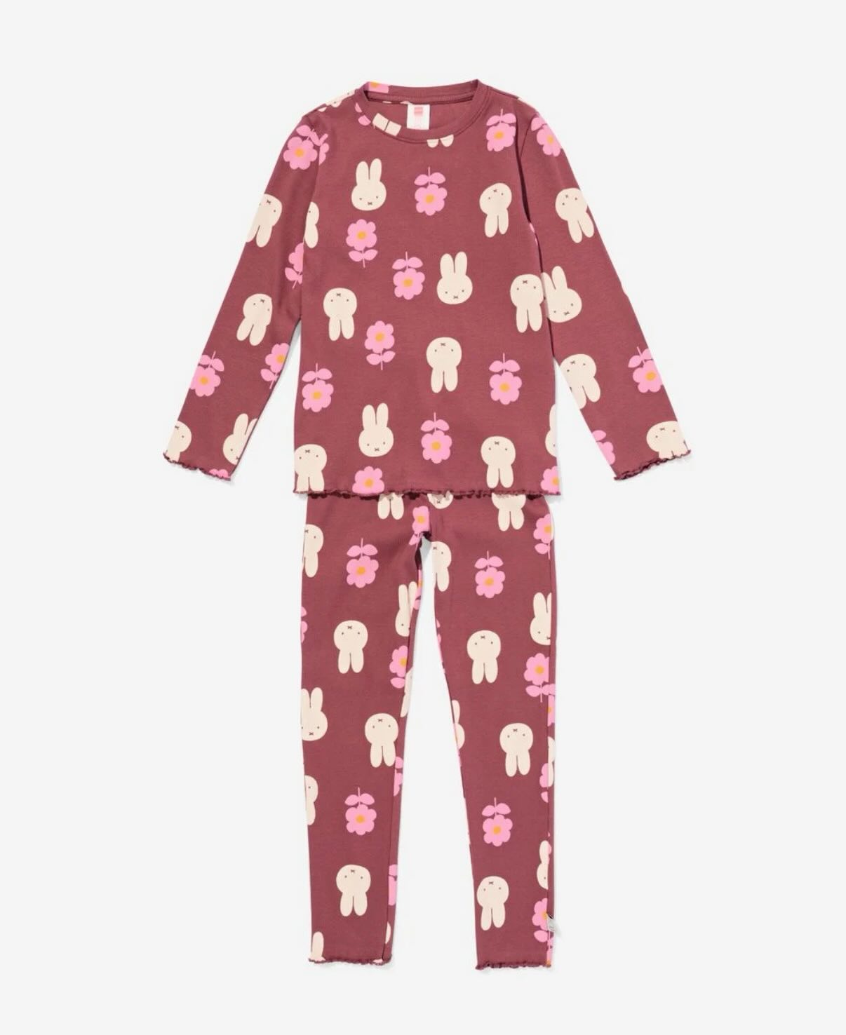 Miffy kids long sleeves pajamas set (dark pink) 