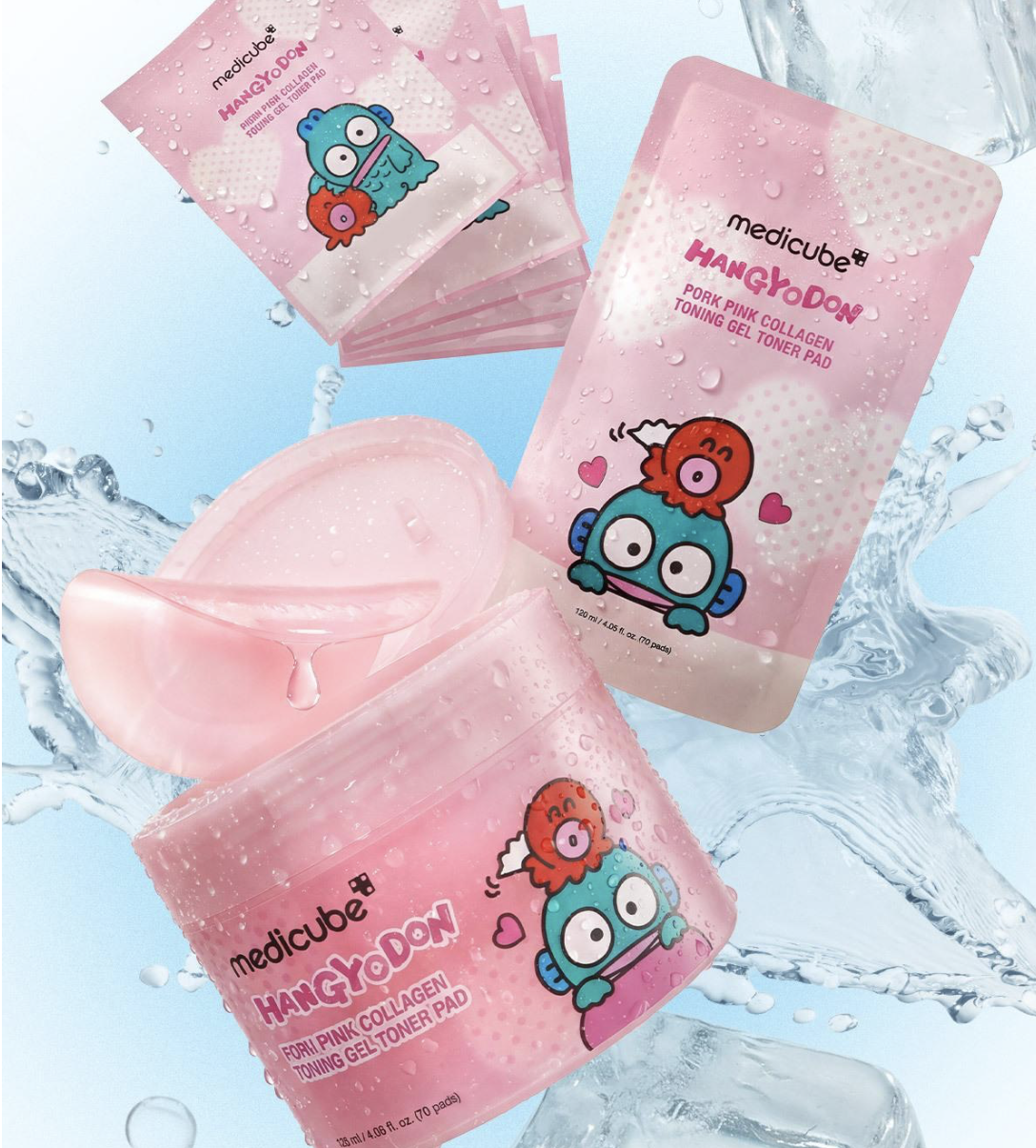 韓國 Medicube X 水怪乘聯 PDRN 粉紅膠原蛋白 凝膠爽膚棉片 80片 + 10片 套裝｜PDRN Pink Collagen Toning Gel Toner Pad