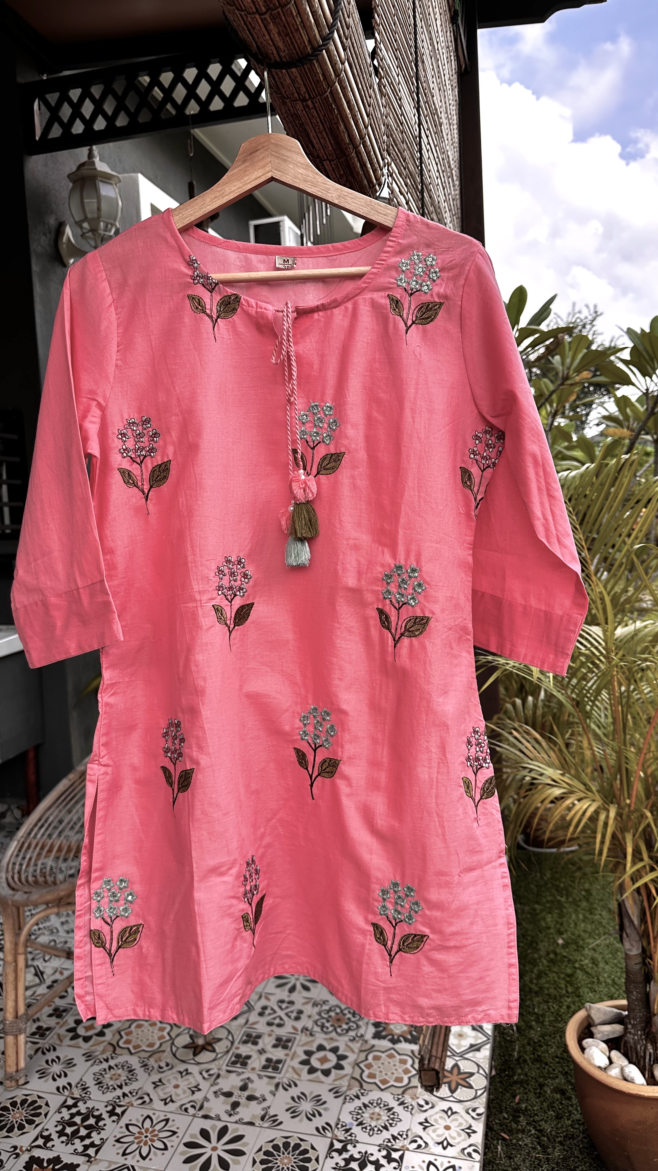 Pink Embroidered Co-ord set 