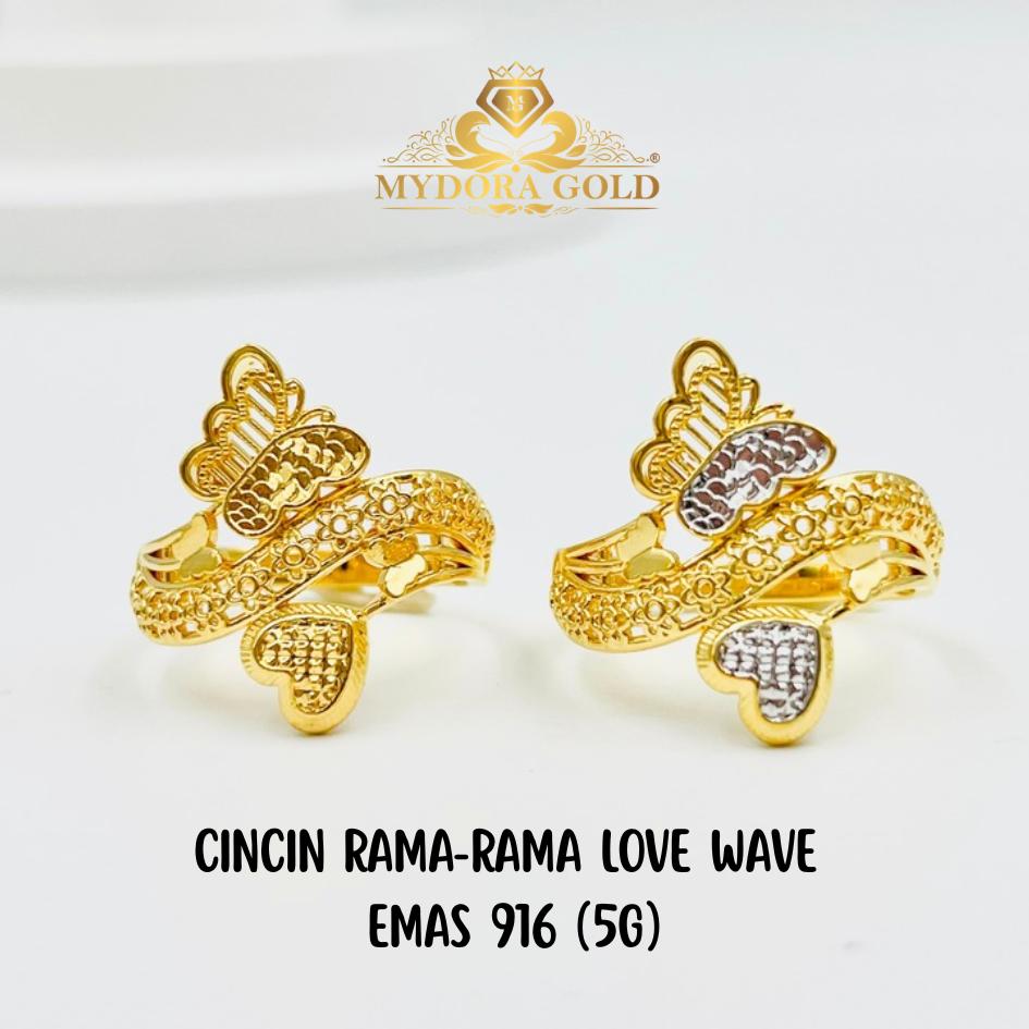 MYDORA Cincin Rama-rama Love Wave (5G) l EMAS 916/22K