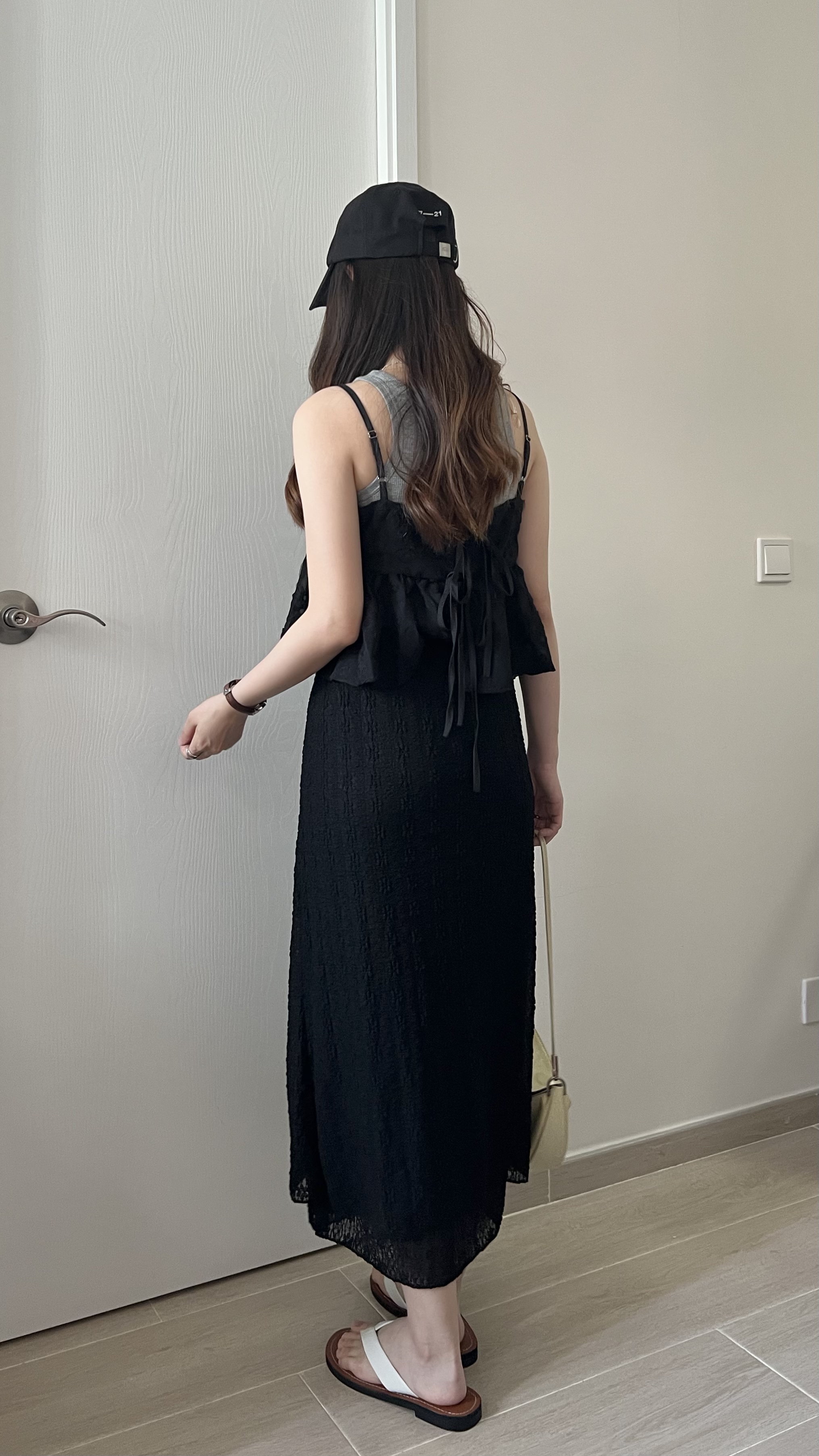 lace雙層小花長裙 免熨