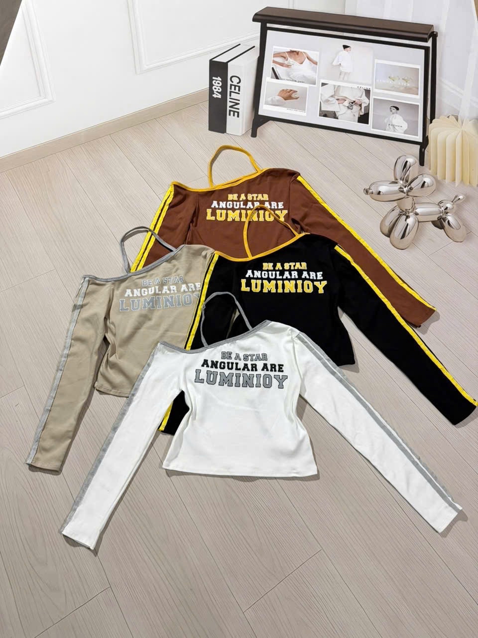 印花短長袖上衣