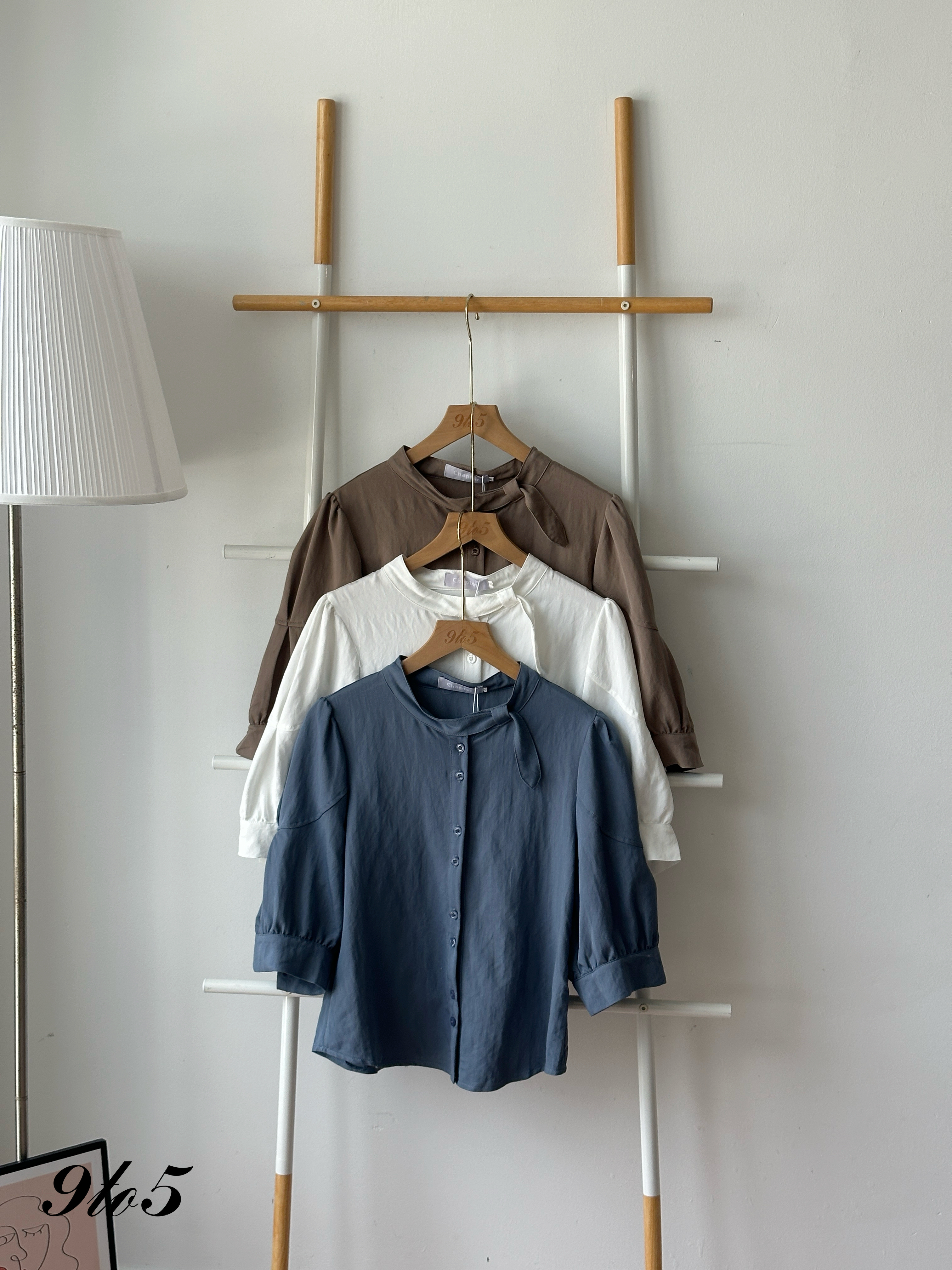 T4265 Stand Collar Half Sleeve Shirt - 3 Colors 