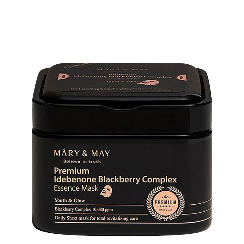 Mary & May Premium Idebenone Blackberry Complex Essence Mask純素黑莓複合精華面膜20片/250g