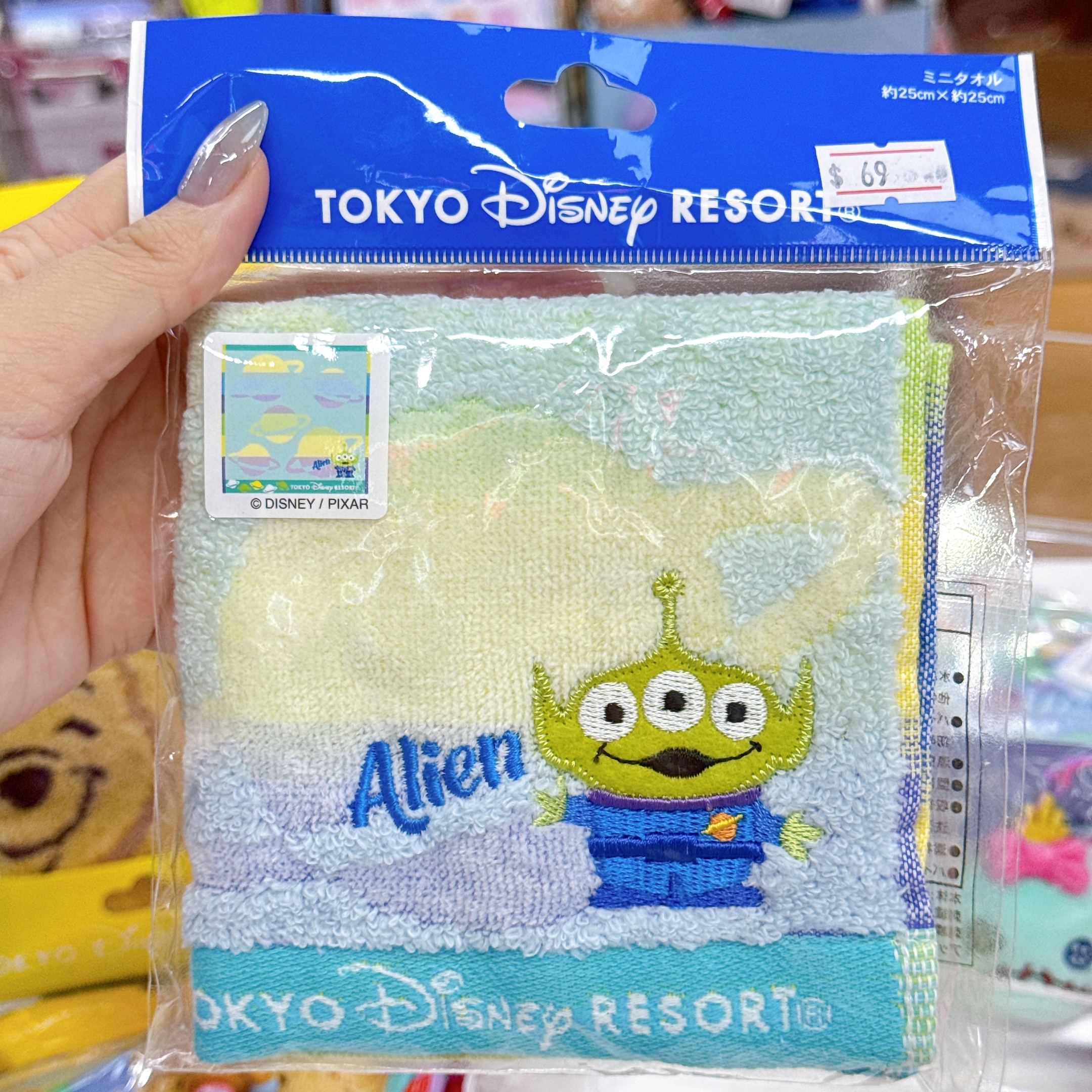 日本直送東京迪士尼三眼仔20×20 cm方巾