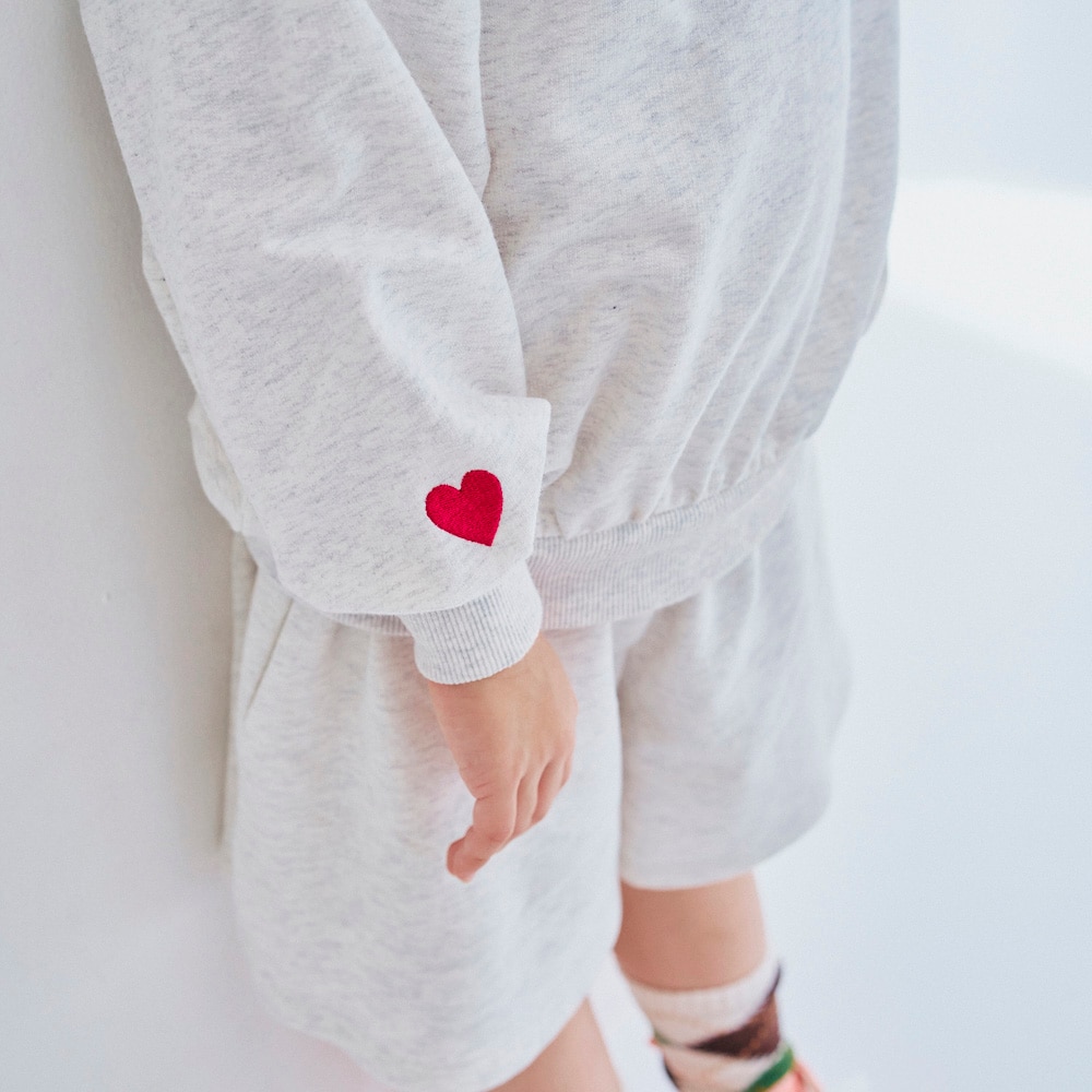 🆕【⭐訂購⭐】🌀刺繡心型logo泡泡袖衛衣+裙褲 套裝［2款選］🌀 [ELBA-0125][260315]