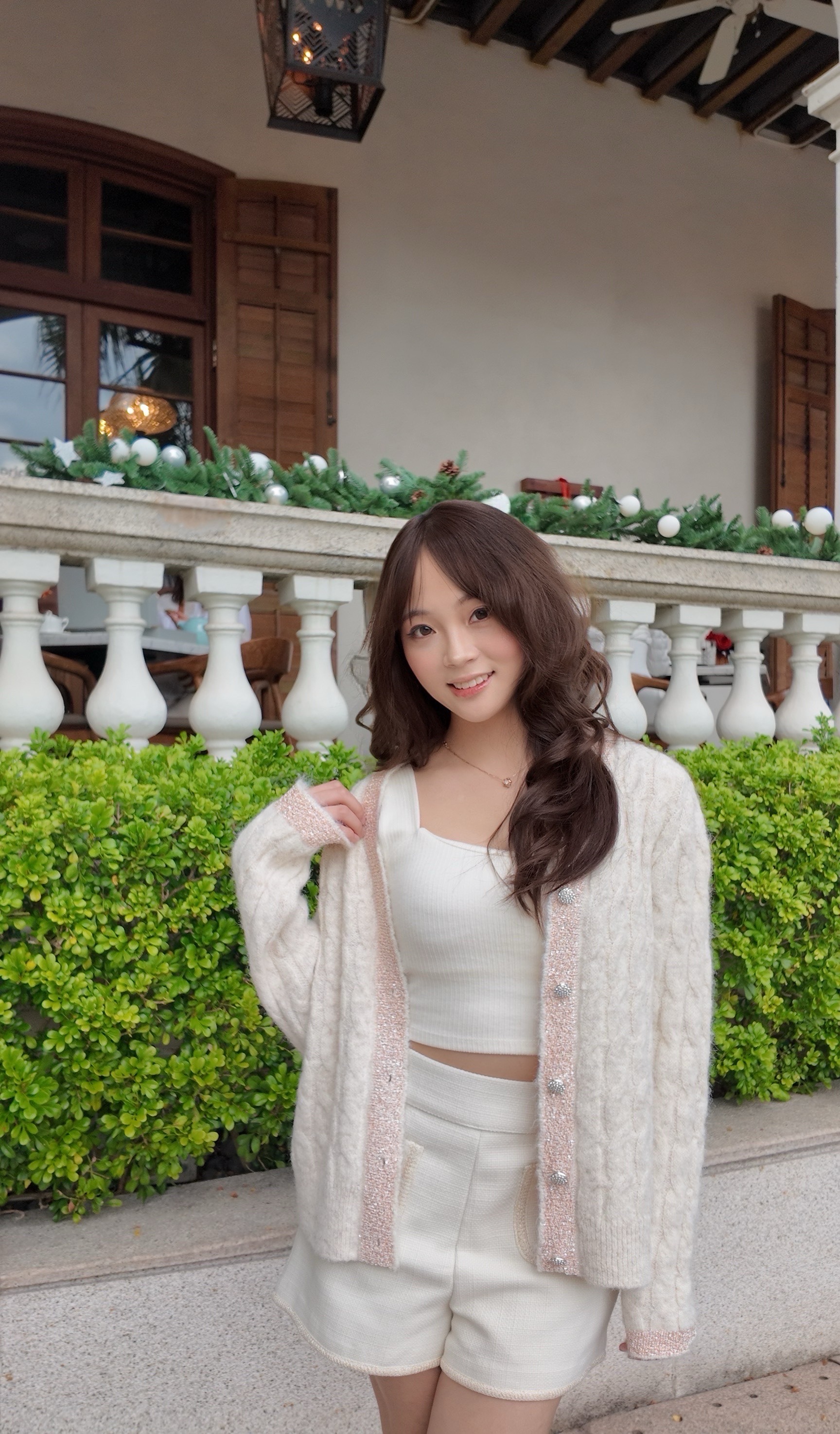 節日穿搭✨氣質麻花微閃圍邊Cardigan