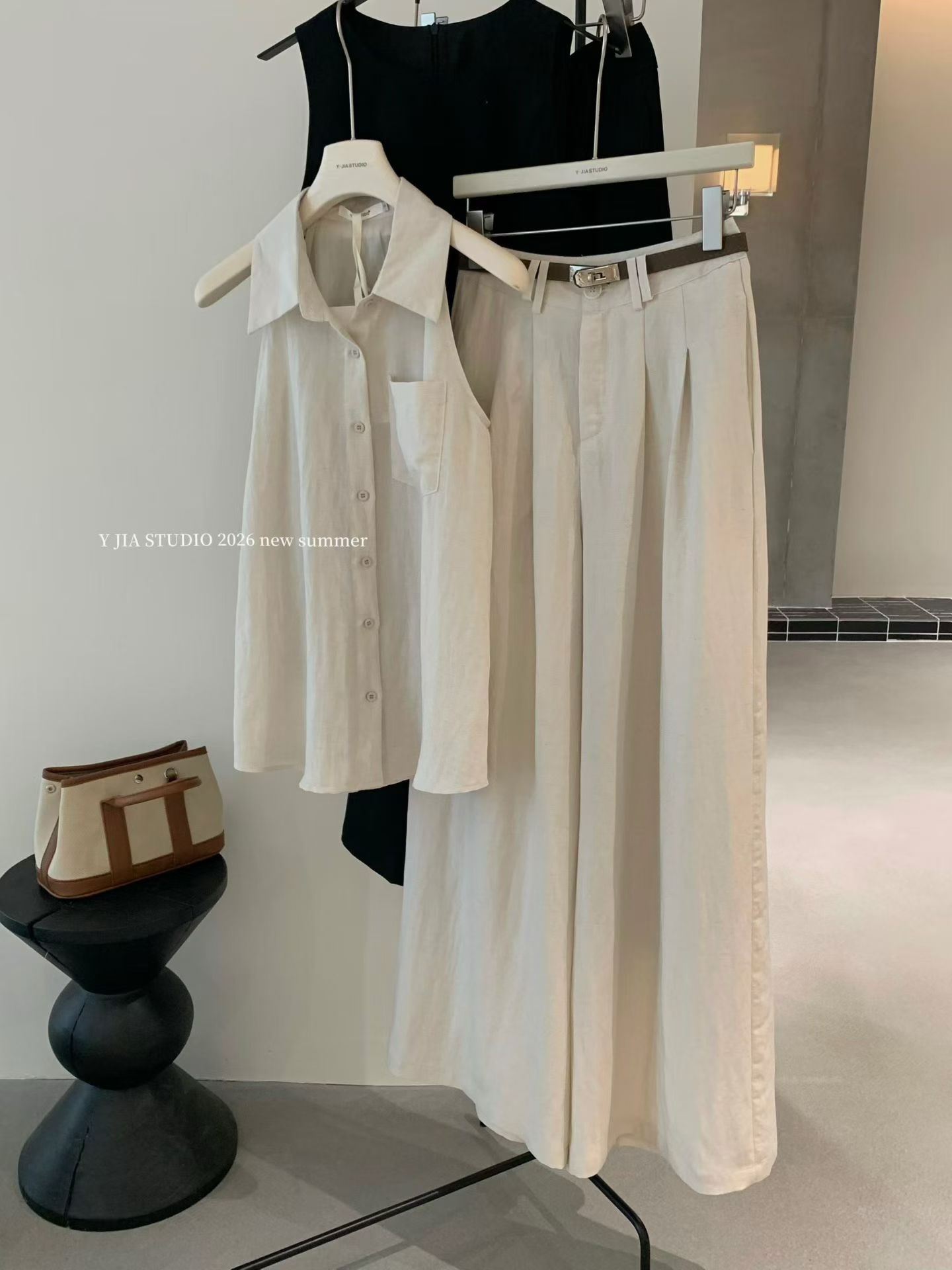 1803 Linen vibe top pants set | 亚麻老钱风套装