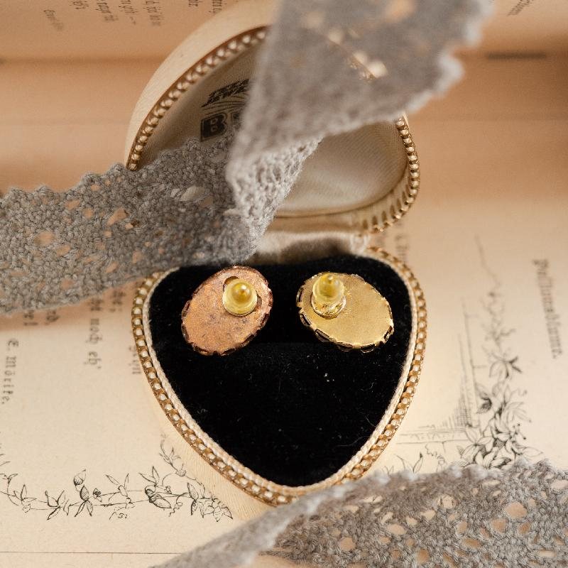 Vintage Recomposed Glass Stud Earrings - Confetti Easter Egg(NA0738)