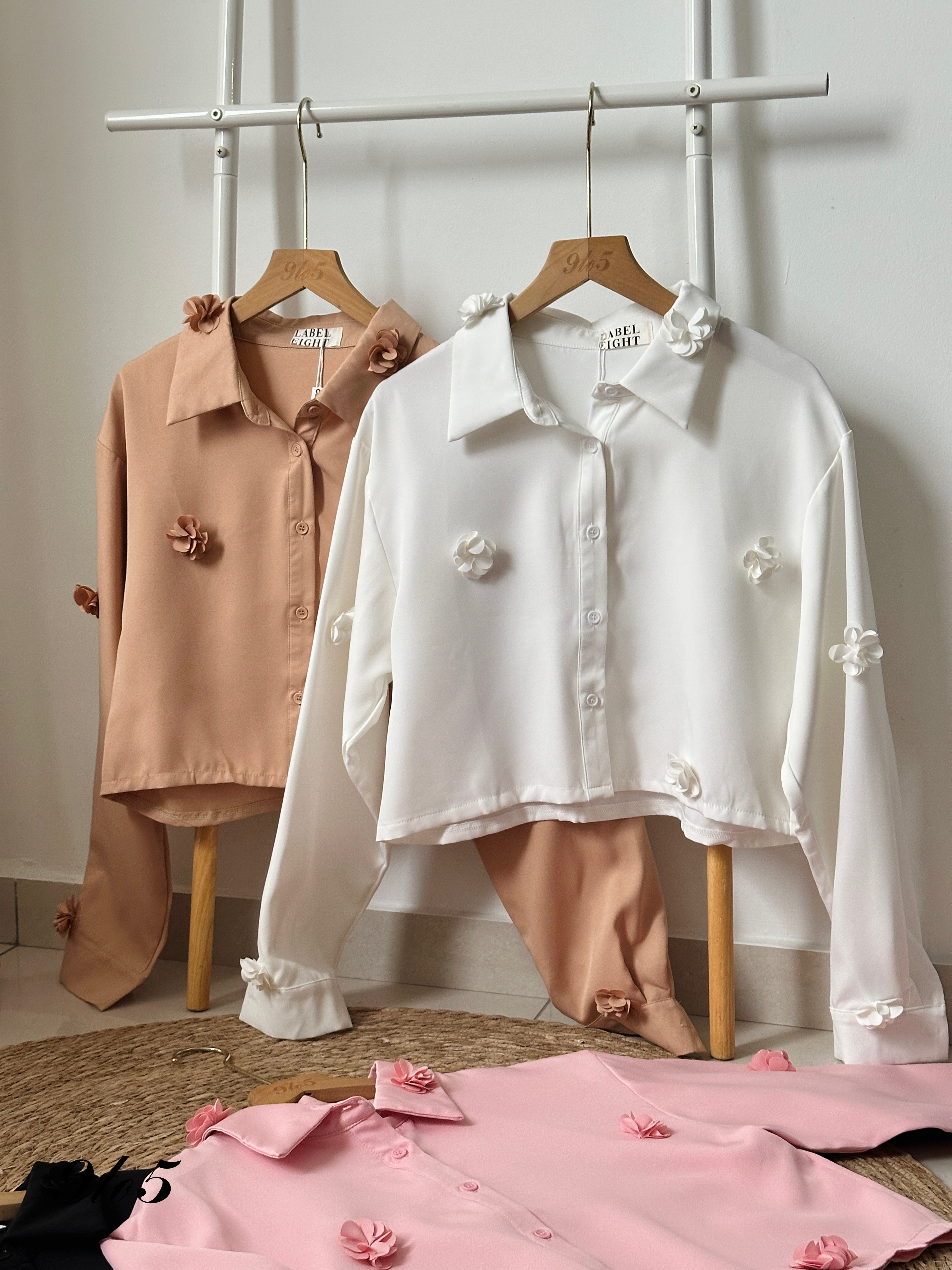 T3909 Long Sleeve Floral Shirt - 4 Colors