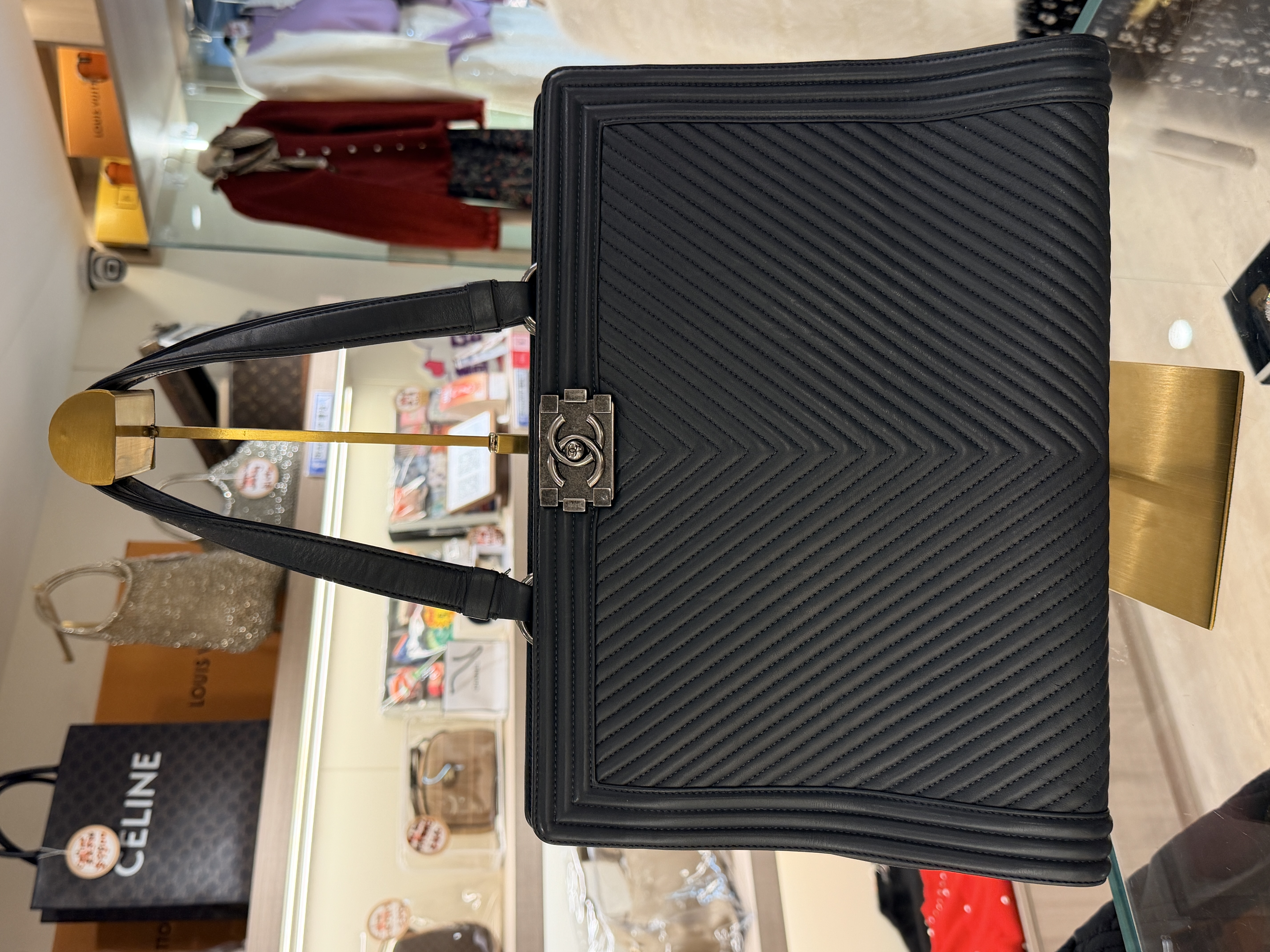 Chanel Lambskin Le Boy Tote Bag 