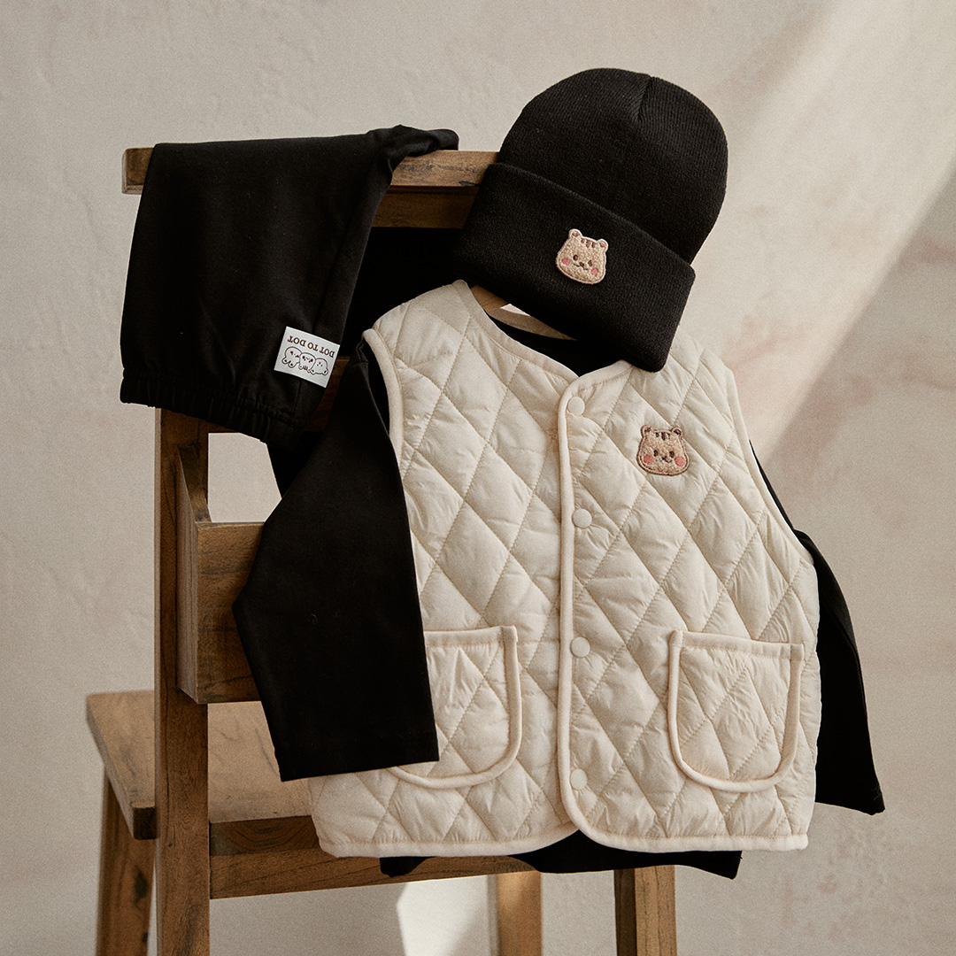 DTD LIGHT & WARM 菱格絎縫兒童保暖馬甲背心