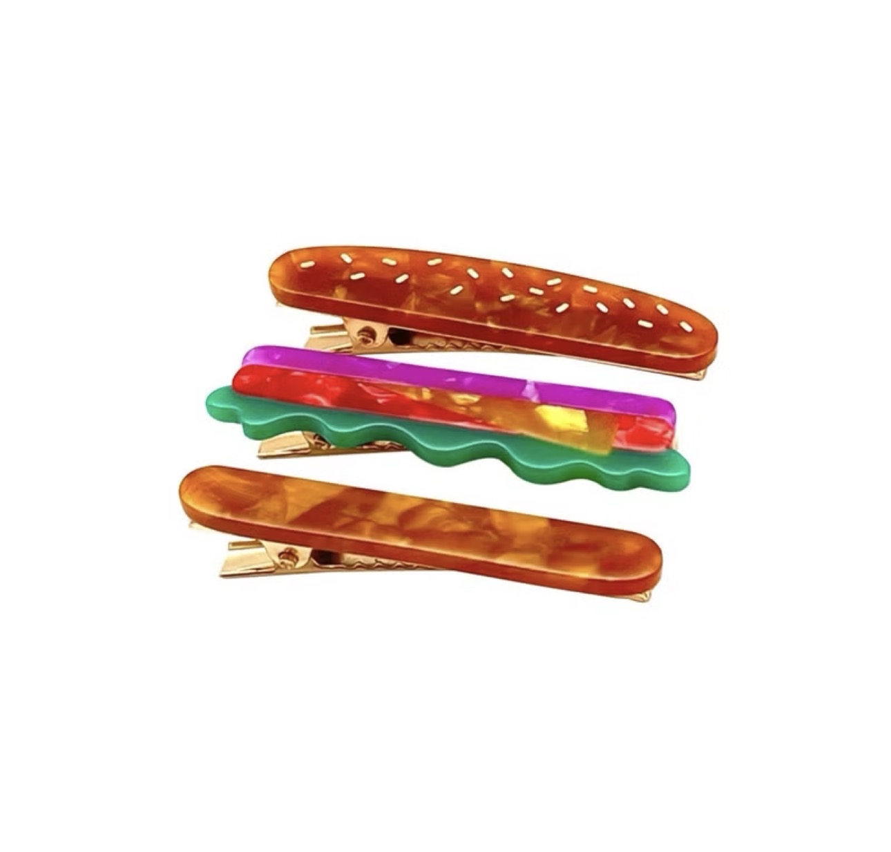 漢堡包 髮夾組合 鴨嘴夾