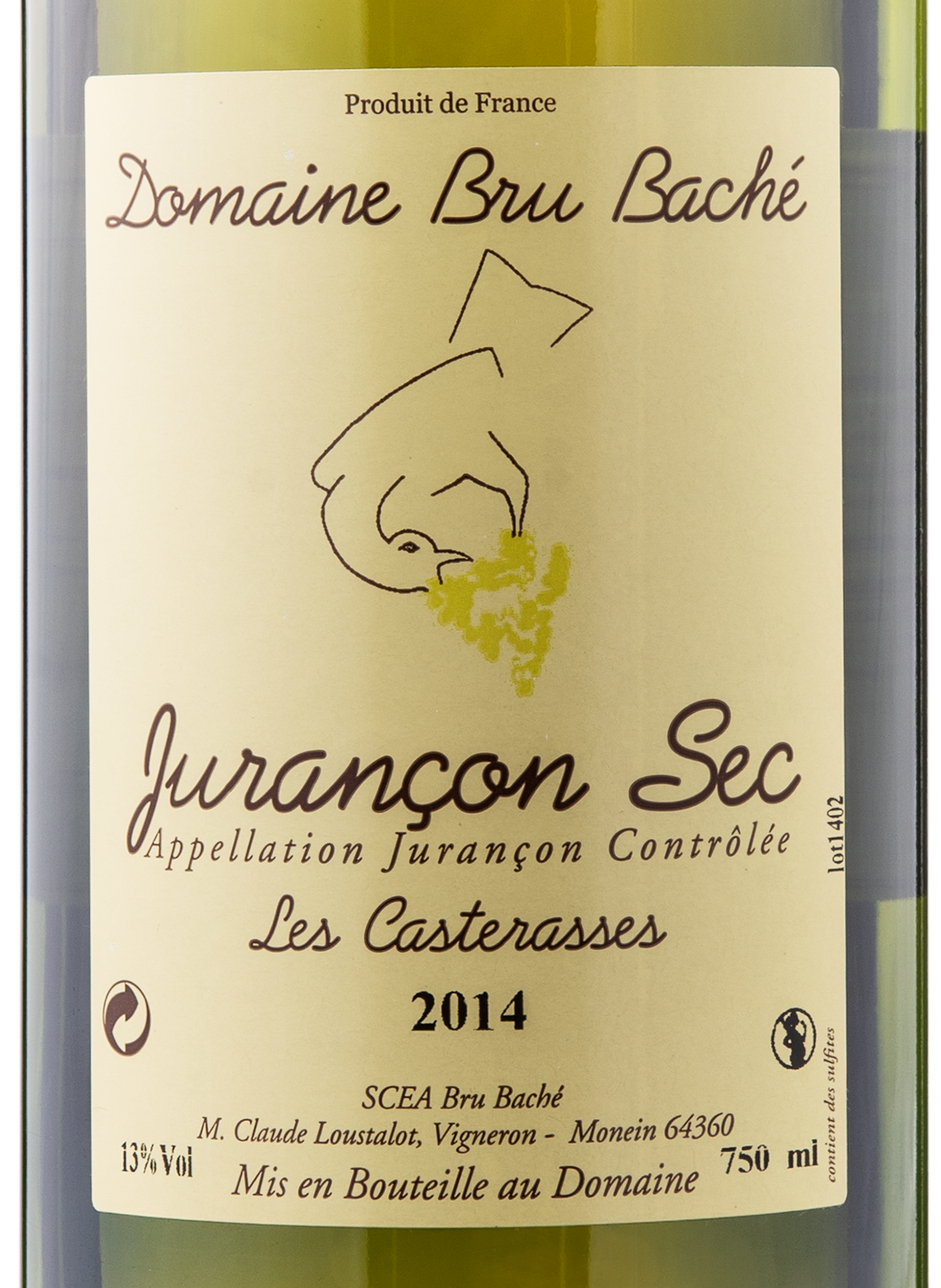 Domaine Bru Bache, Jurancon Sec Les Casterrasses 2014