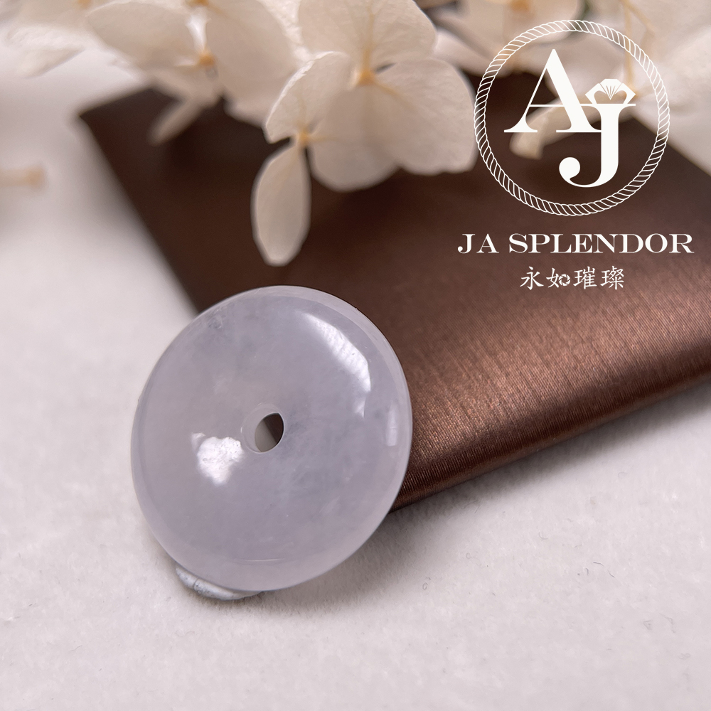 JN-176 天然翡翠A玉 冰種白翡平安扣