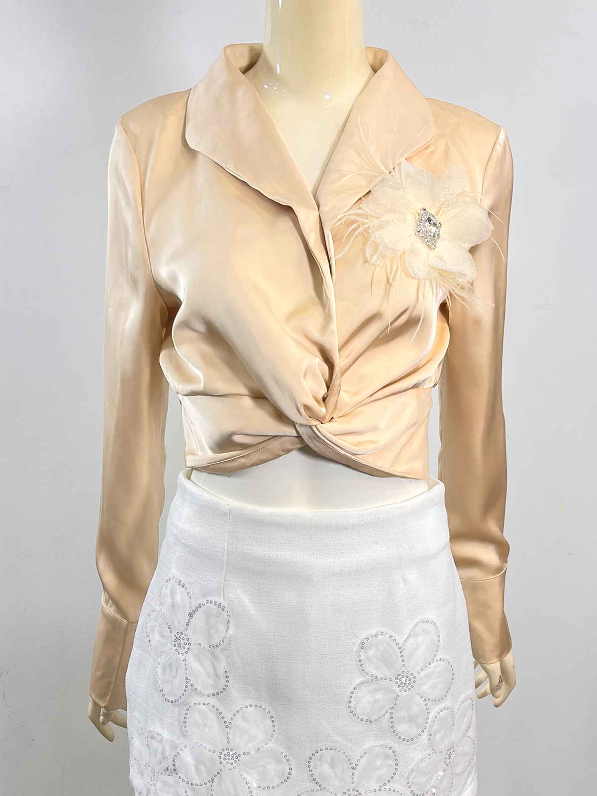 Opaline Twist-Front Luxe Blouse M62