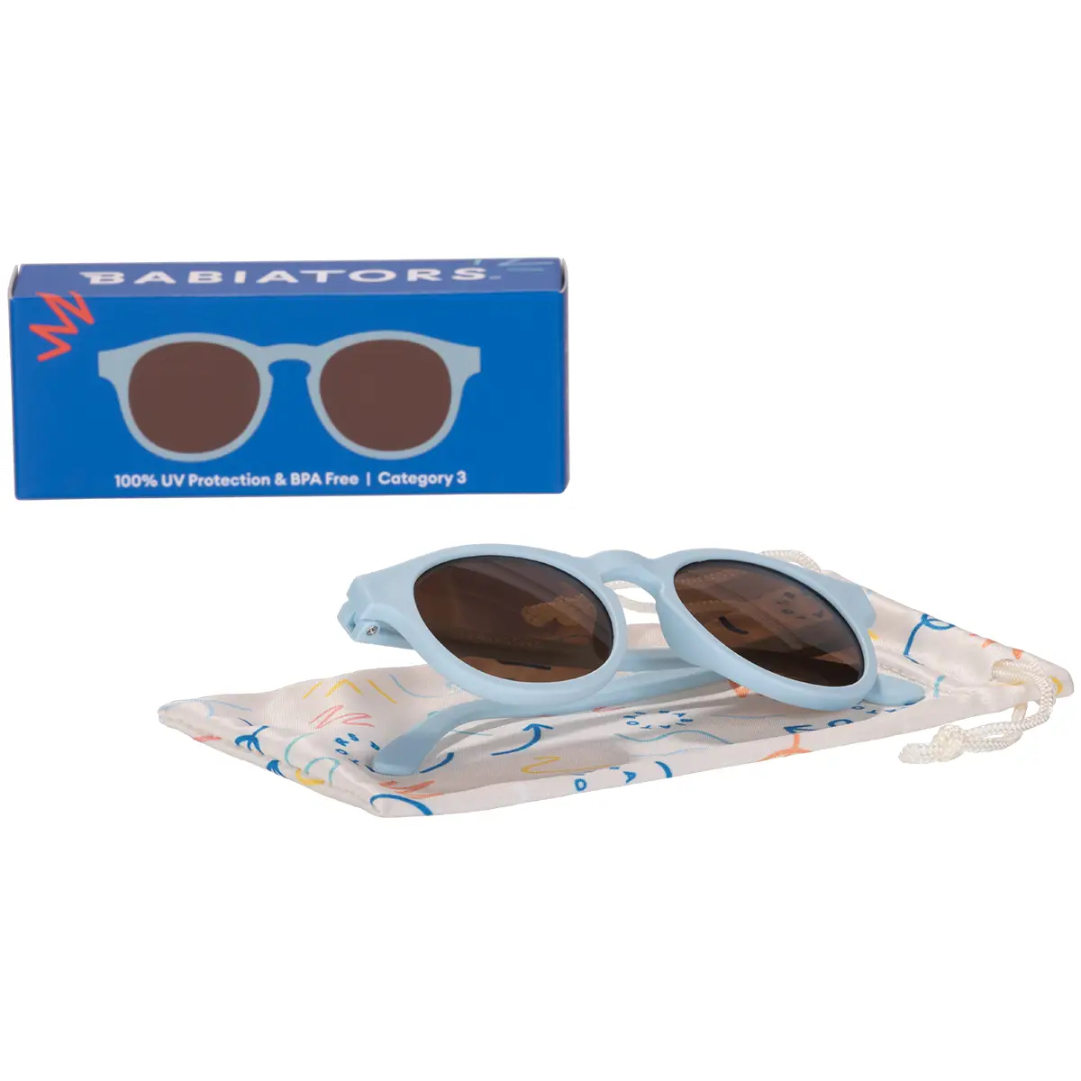 Baby and Kids Baby Blue Keyhole Sunglasses with Amber Lens