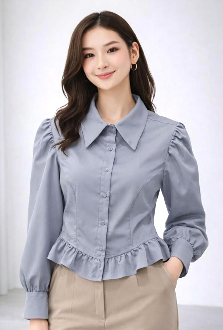 Ruffle Long Sleeve Blouse