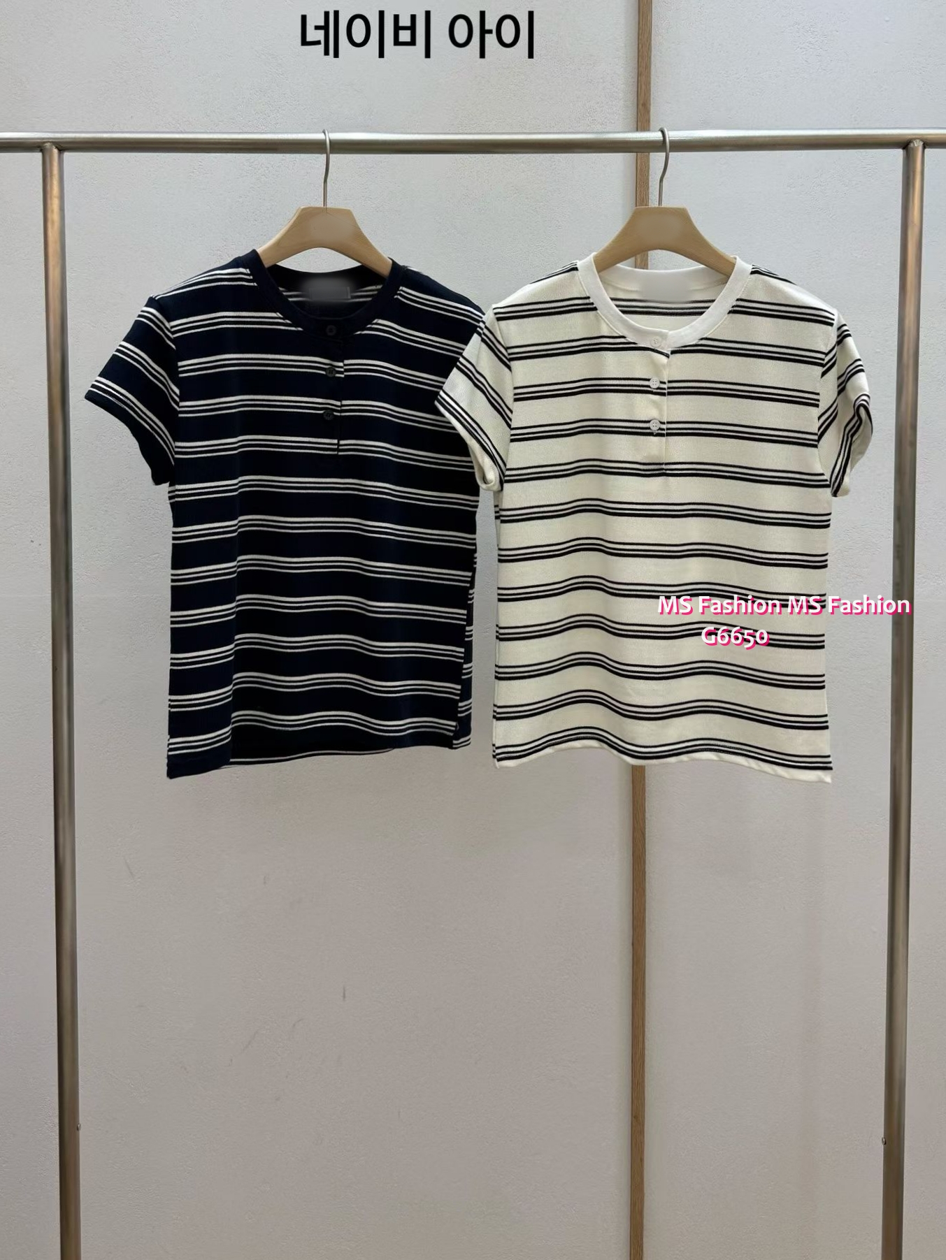 G6650 圓領橫間top