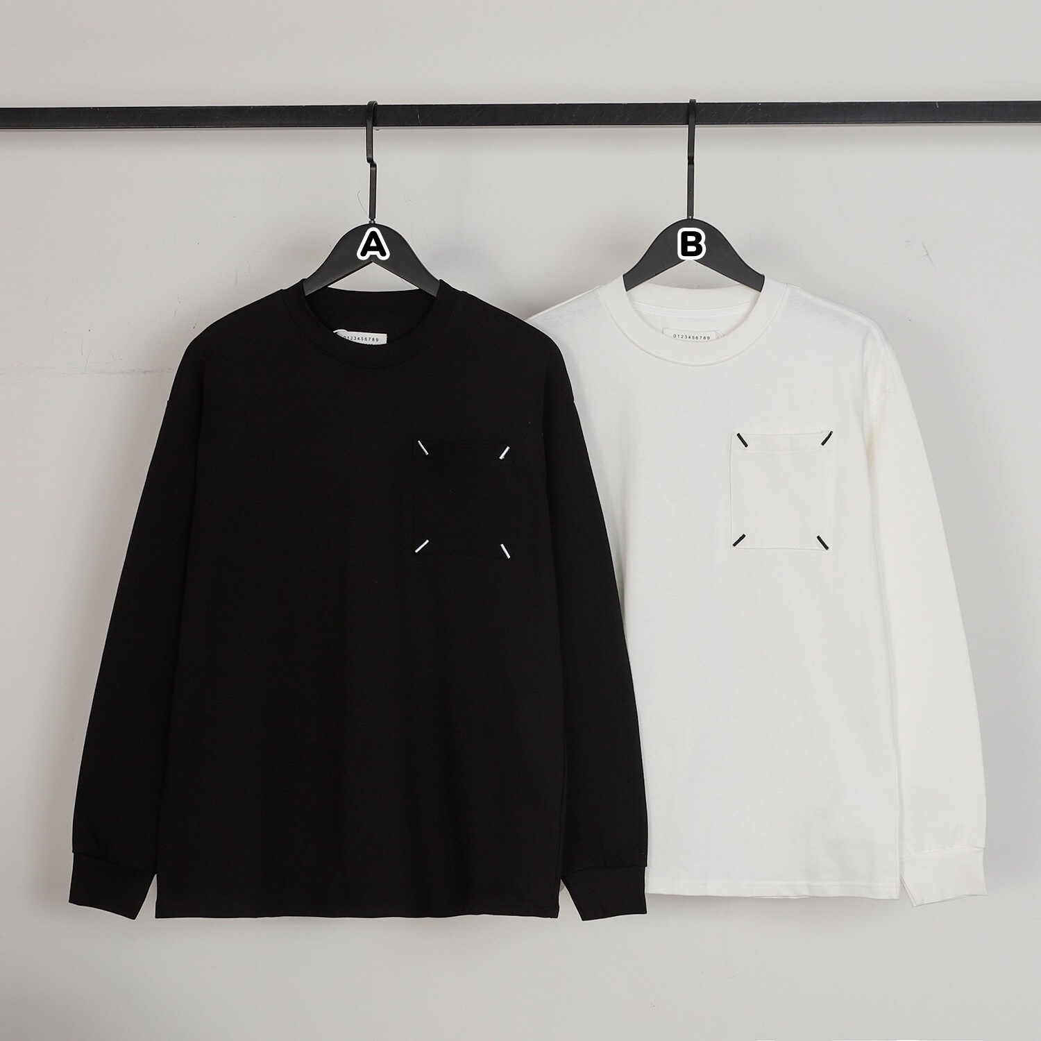 Maison Margiela 口袋四點刺繡圓領衛衣