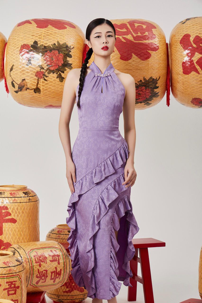 Cut in旗袍连身裙 2112