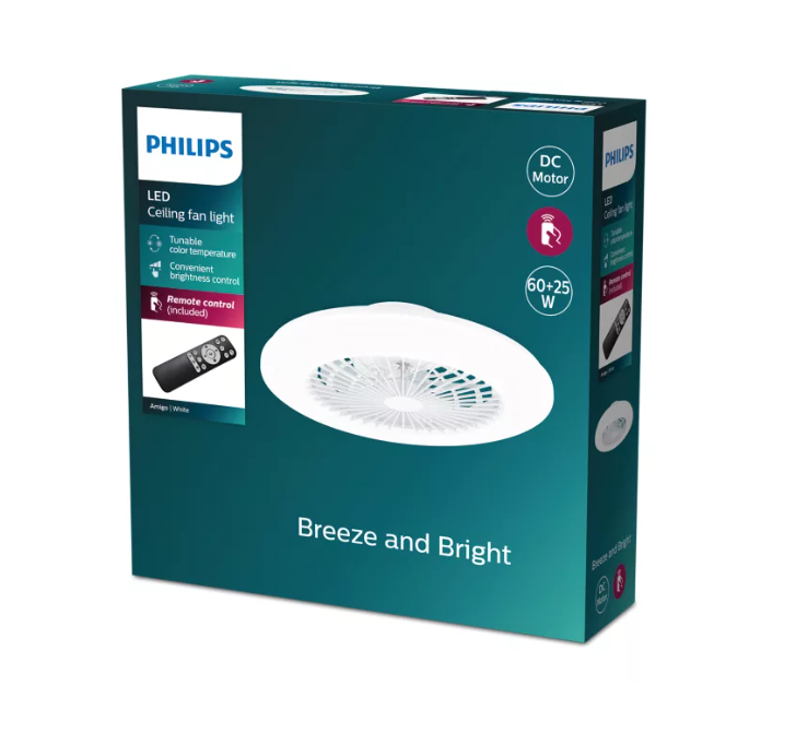香港行貨 飛利浦Philips Amigo 吊扇燈 60+25W 可調節燈光色溫 EyeComfort舒視光技術 附隨遙控