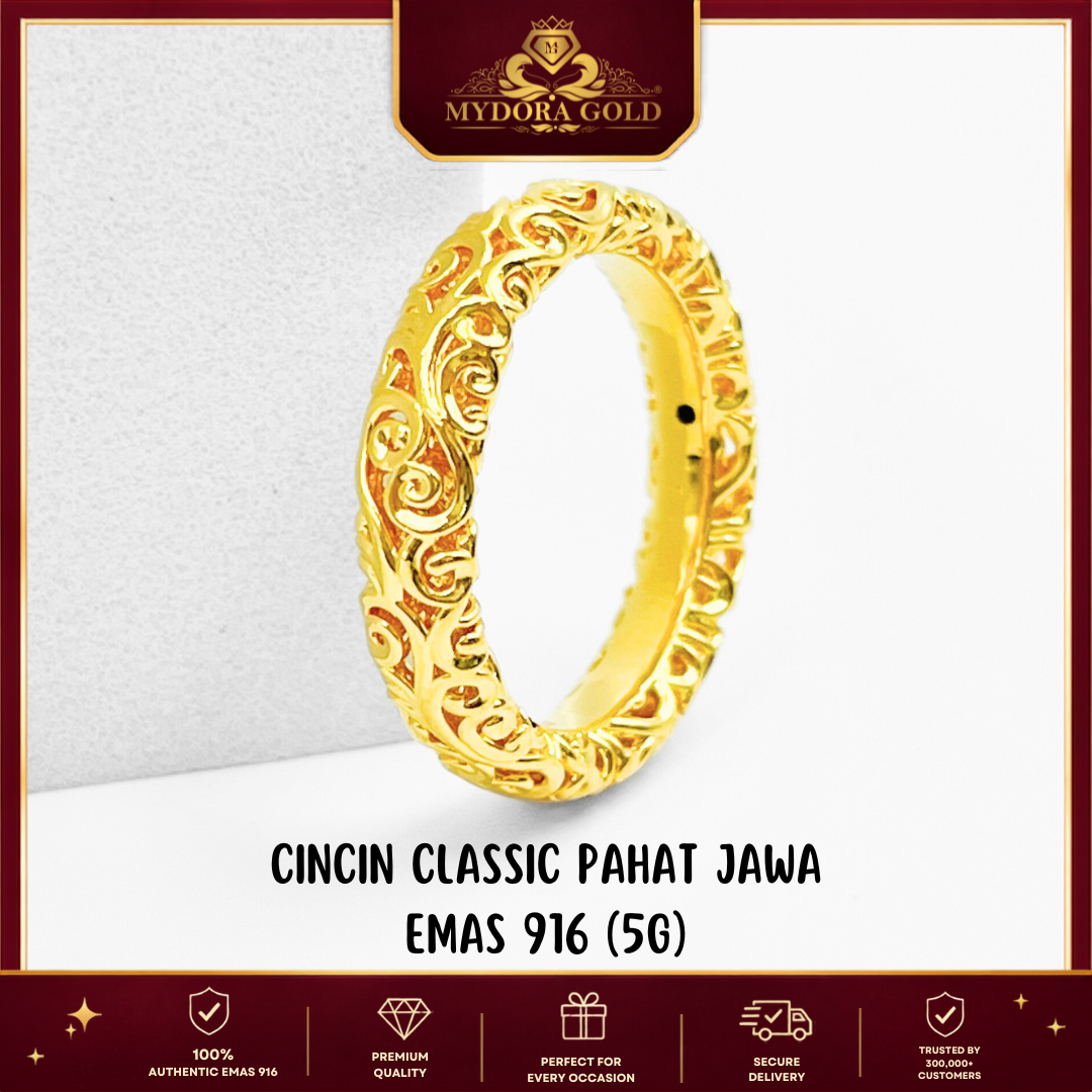 MYDORA Cincin Classic Pahat Jawa (5G) l EMAS 916/22K