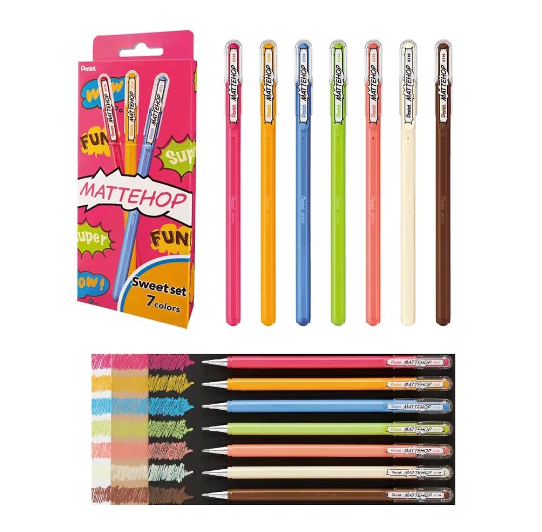 日本Pentel MATTEHOP霧面彩色凝膠筆套裝 (S513) 🚛 送貨方式請選(4)