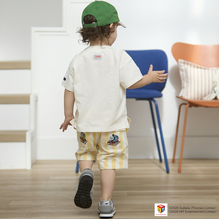 🇯🇵預訂 日本直送🇯🇵Petit Main x Thomas湯瑪士小火車系列三色刺繡貼花梭織布短褲